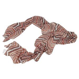 NEW Chico's Semi Sheer Pebbled Chevron Ruffle Scarf $27‎